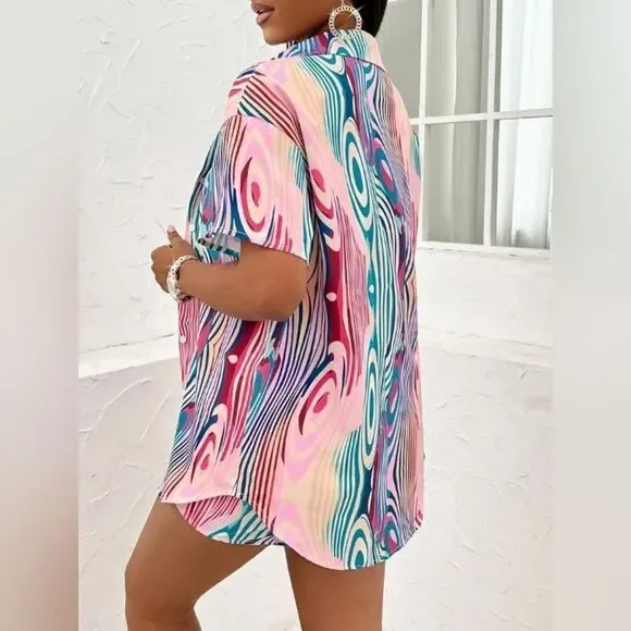 Colorful two piece short set sz Xlarge